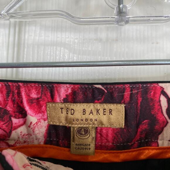 TED BAKER Black Dress Pants Tapered Pleated Professional Office Business Large - Picture 5 of 8